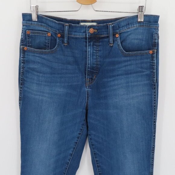 Madewell Women 32 10in High Rise Skinny Blue Denim Jeans Cotton Blend Pockets - Picture 2 of 11